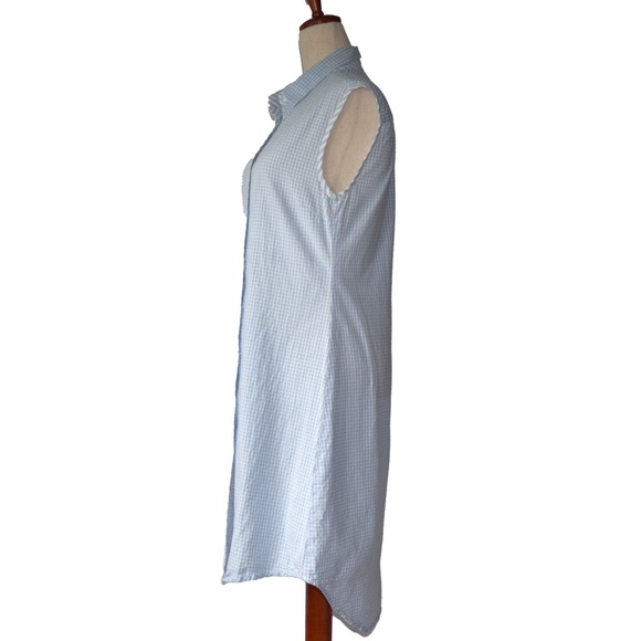 CJ LAING Palm Beach Collection Shirt Dress – Light Blue Check with Stripe Detail - Picture 4 of 8